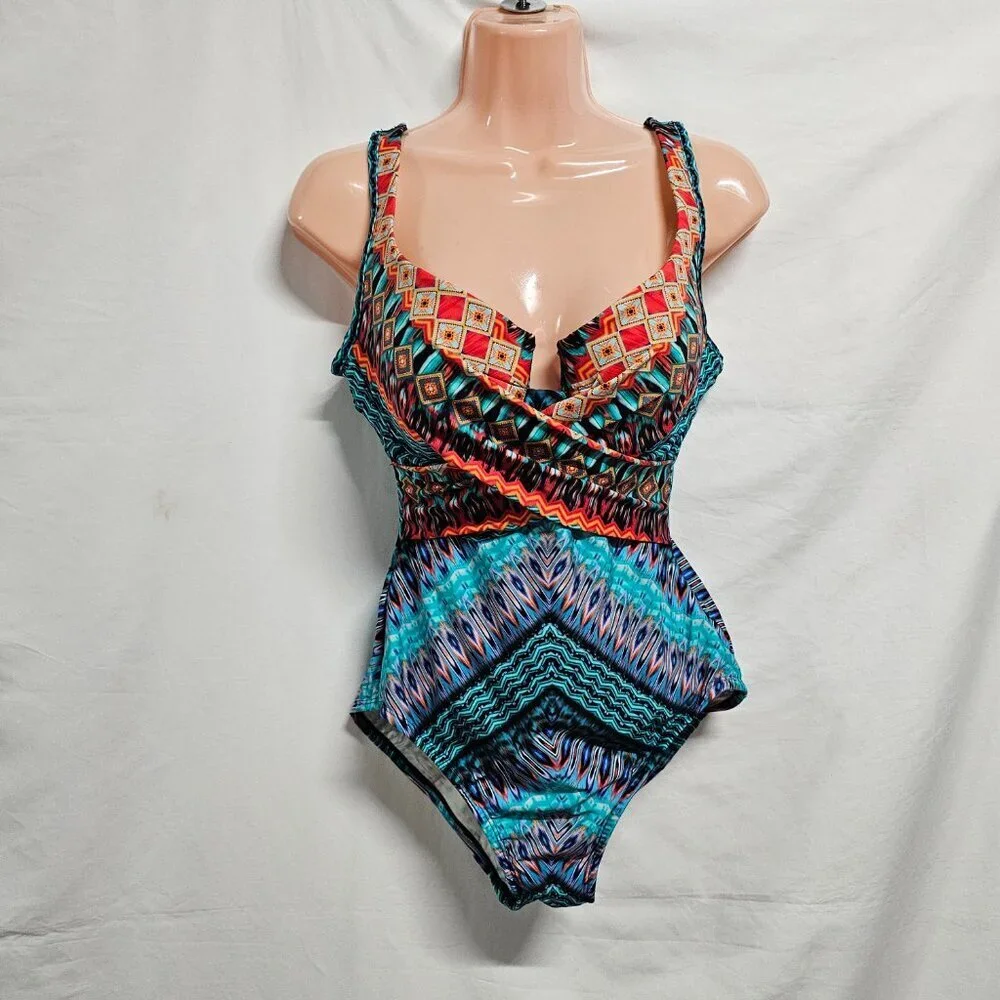 Miraclesuit Casbah Escape tummy Control Underwire One Piece Swimsuit Size 12